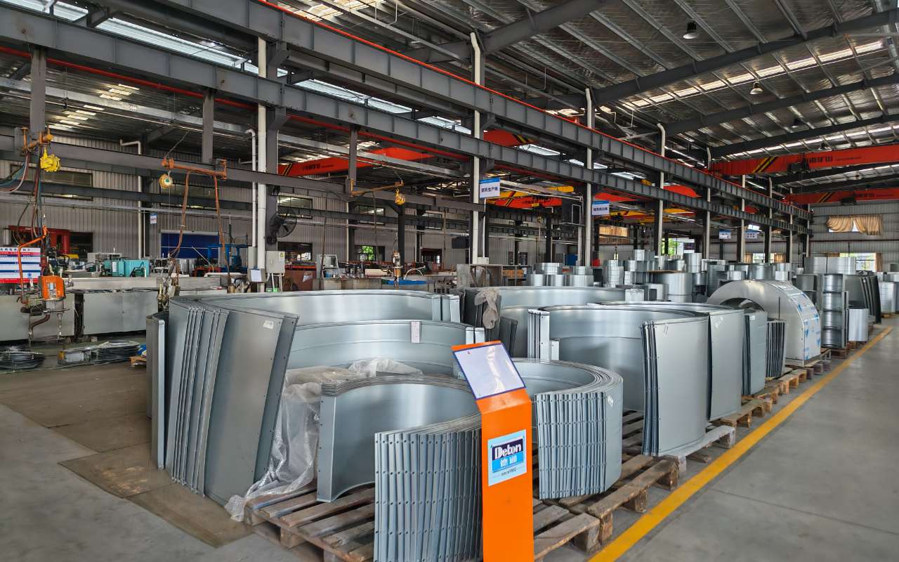 Lock Forming completes the centrifugal fan casing Lock Forming completes the centrifugal fan casing